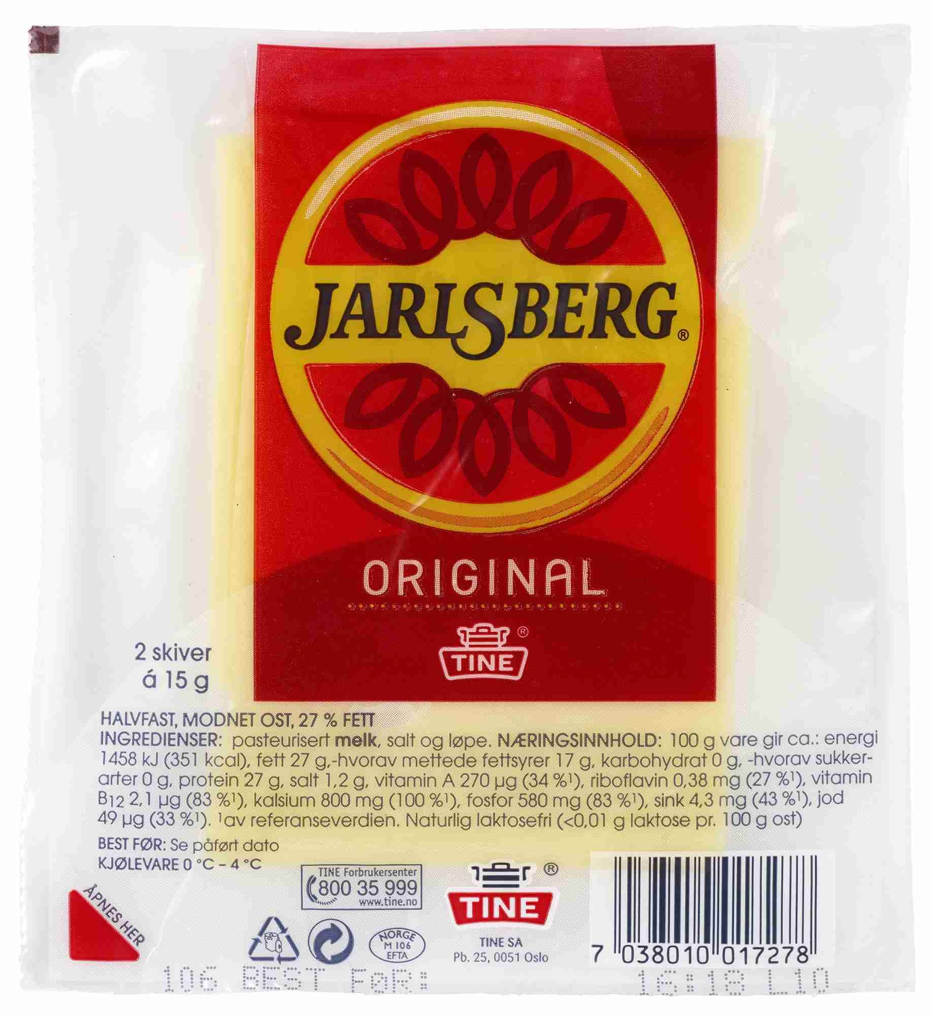 Jarlsbergost f45 15g skiver   3kg