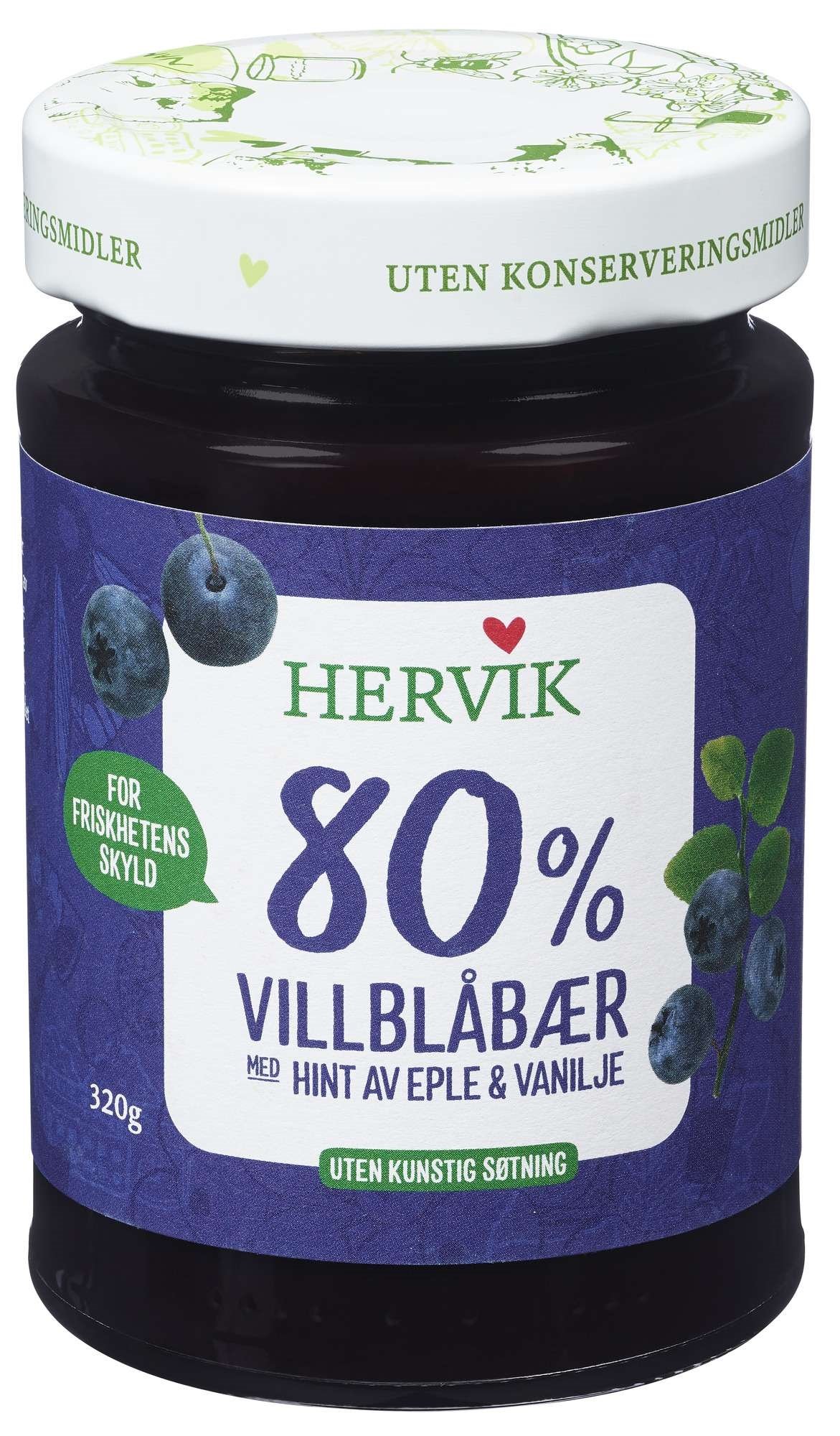 Naturlig lett blåbærsyltetøy 320g