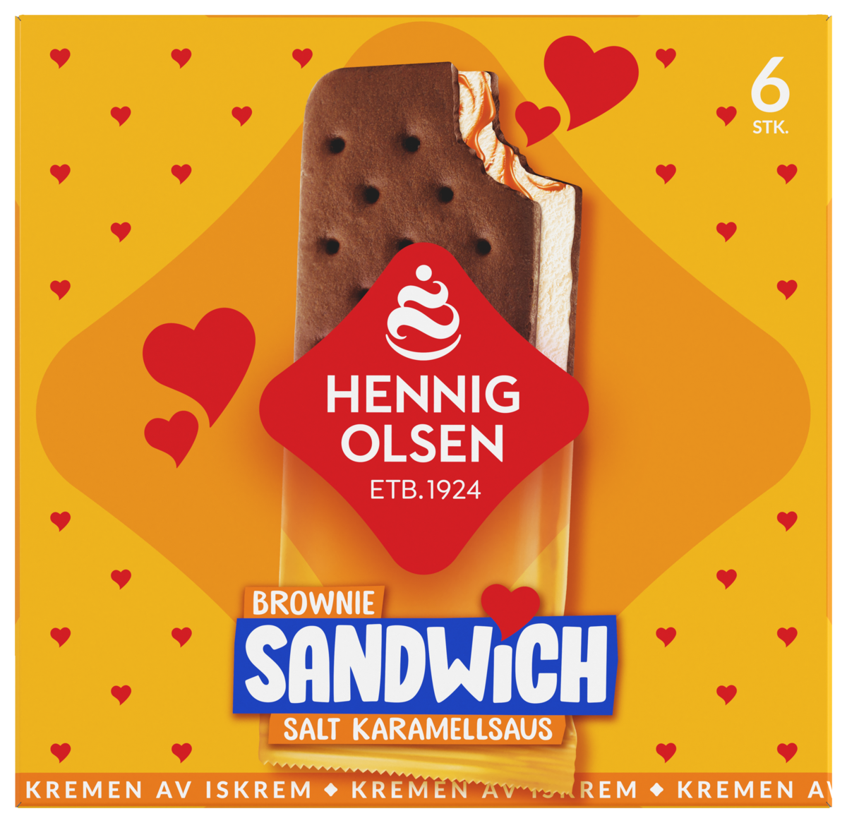 Sandwich brownie salt karamell 6stk  690ml