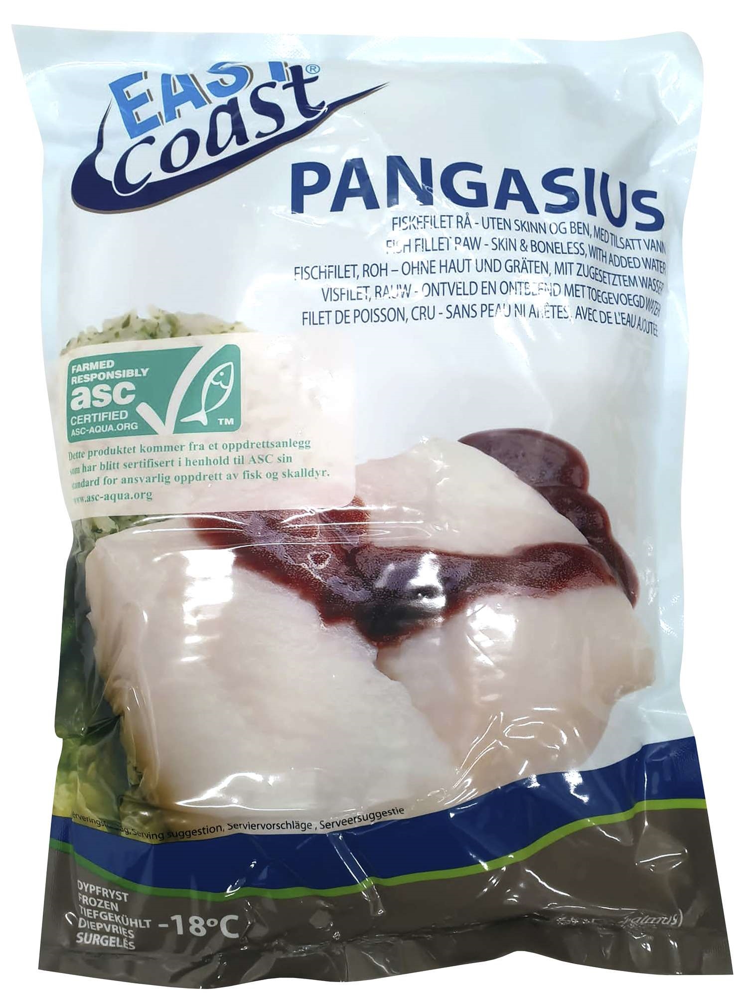 Pangasius filet asc sertifisert iqf 170/230g    750g