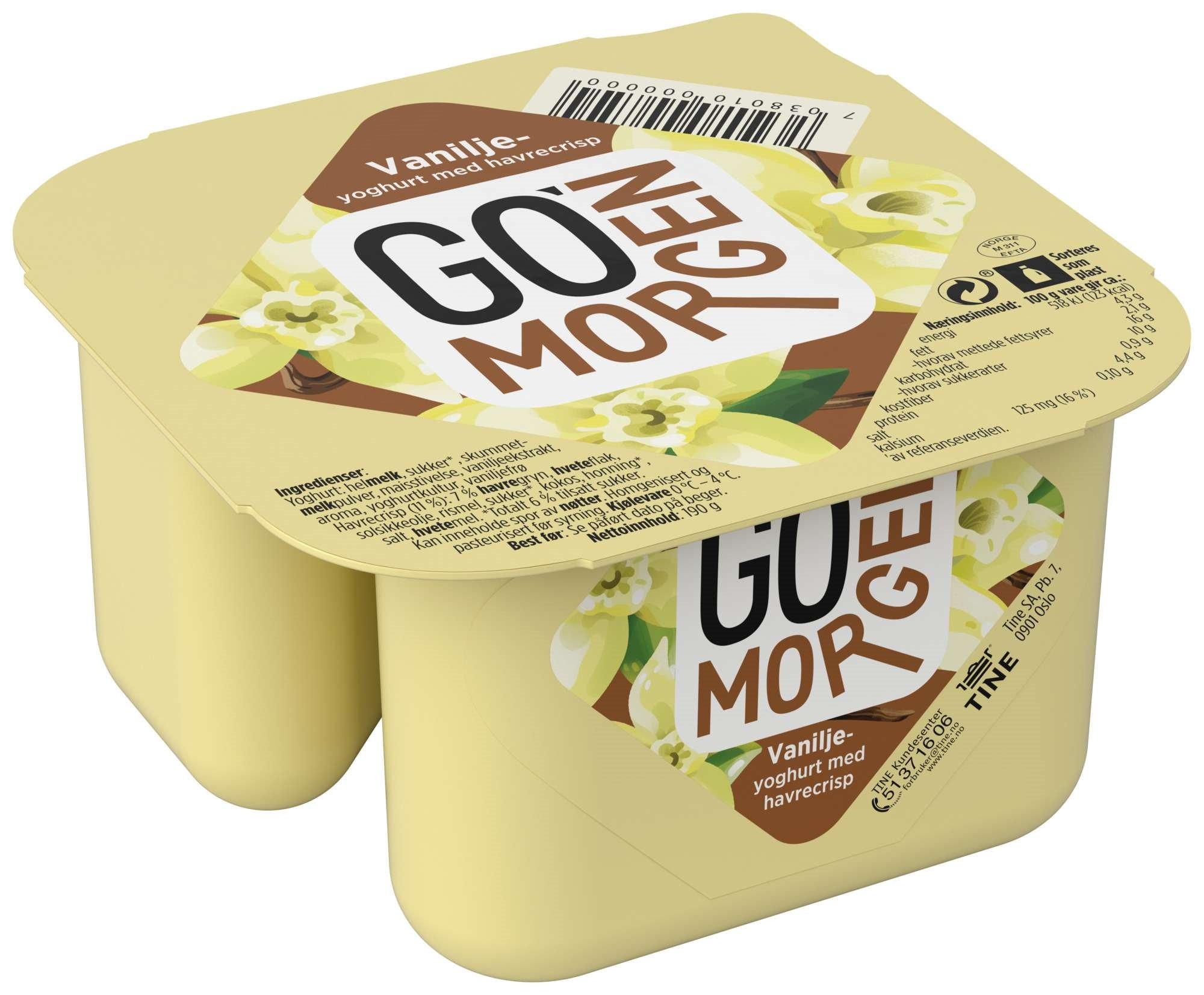 Go morgen yoghurt vanilje  190g