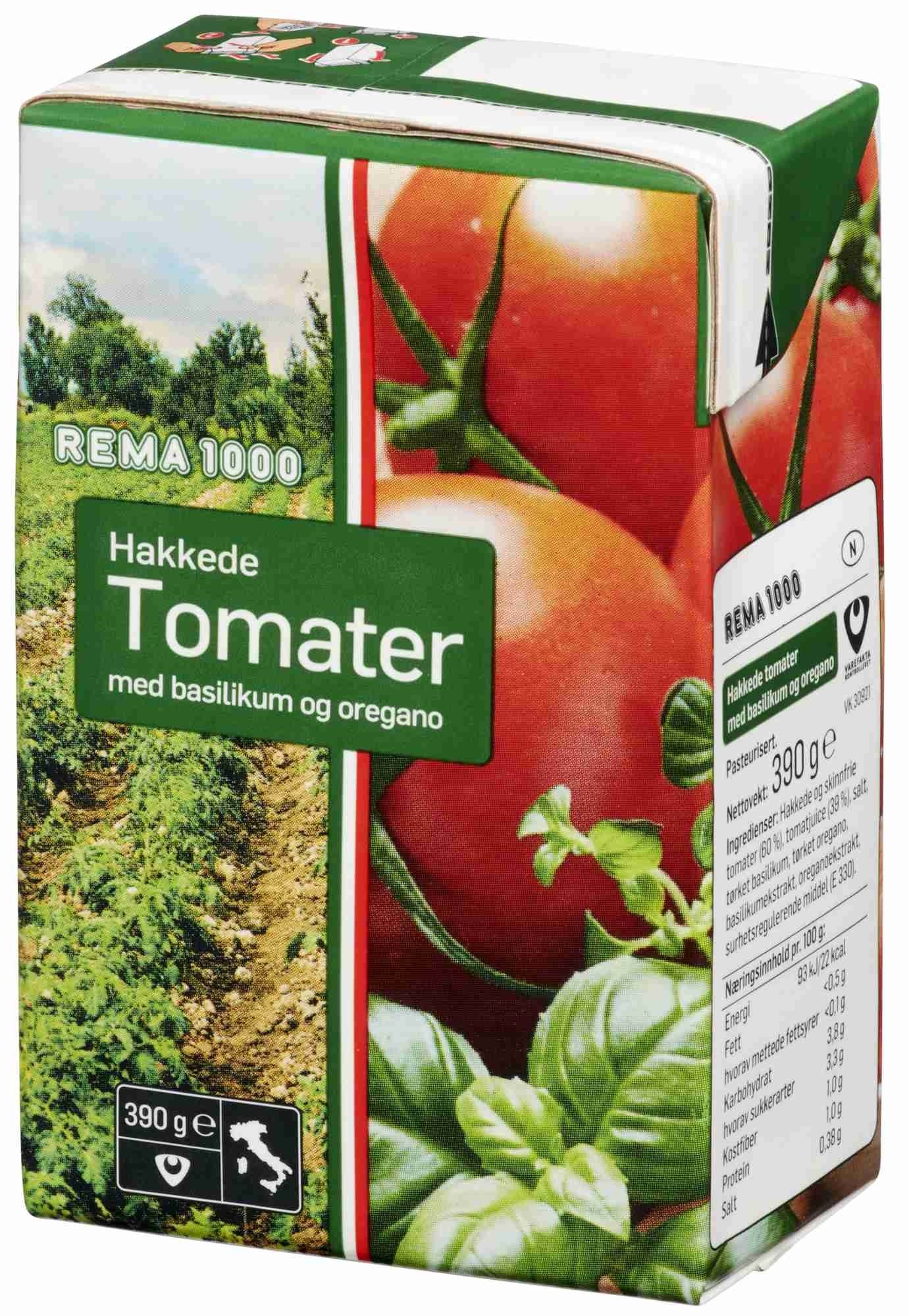 Tomater hakkede med basilikum   390g