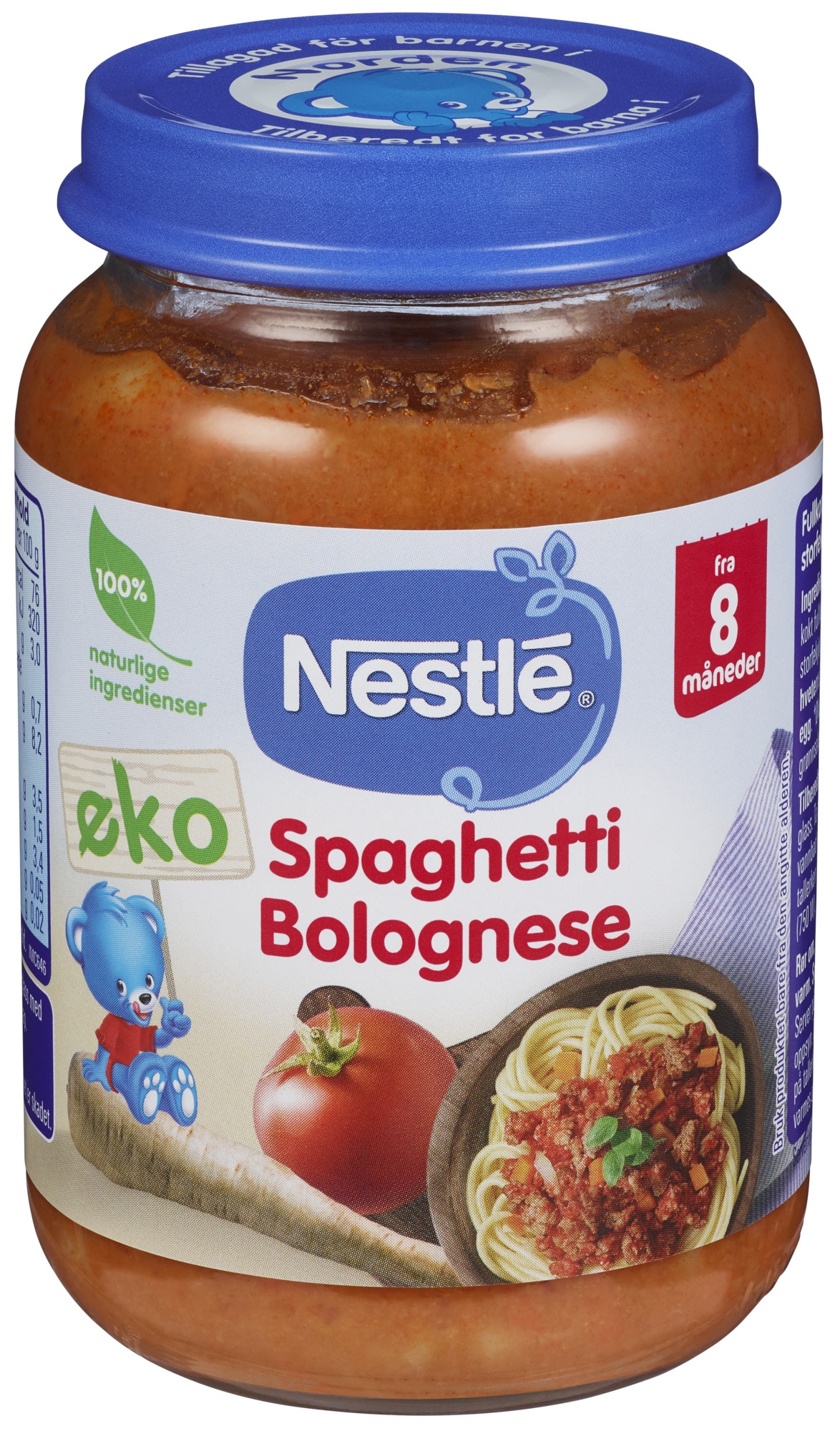 Naturnes spagetti bolognese 8m økol.   190g