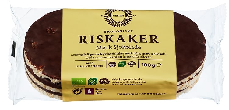 Riskaker m/mørk sjokolade økol.   100g