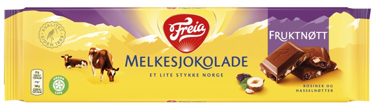 Melkesjokolade fruktnøtt 200g