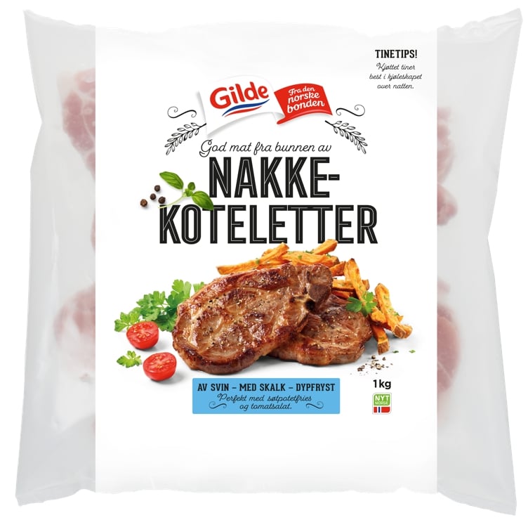 Nakkekotelett m/skalk 1kg