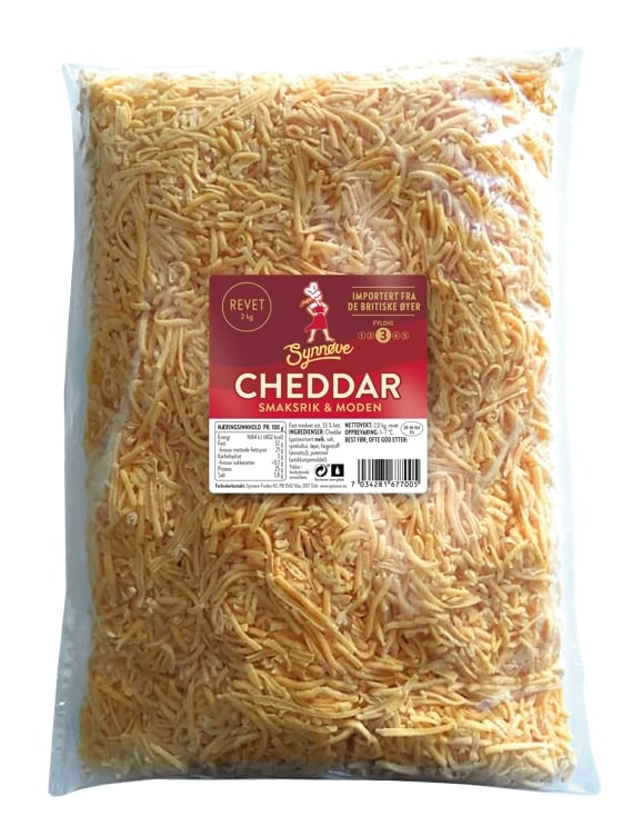 Cheddar engelsk revet  2kg