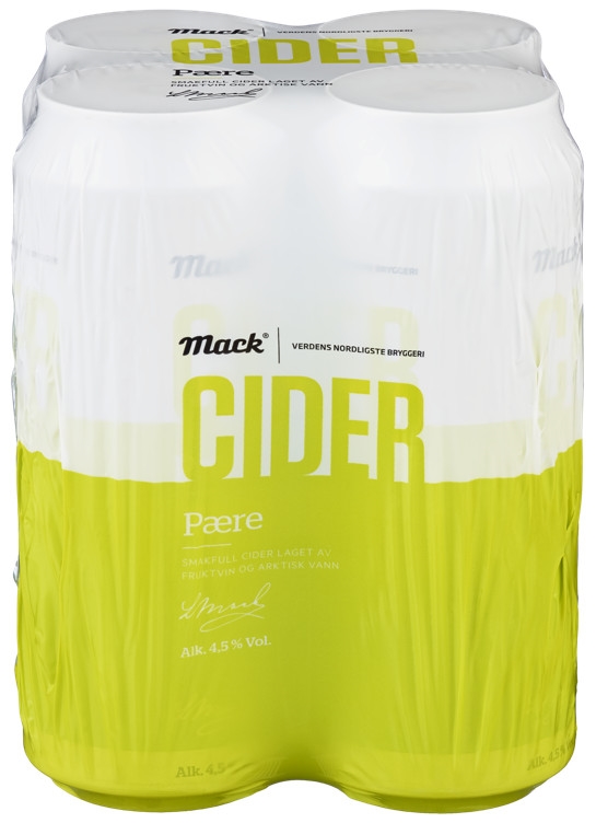 Mack cider pære bx   4,5%   24x50cl