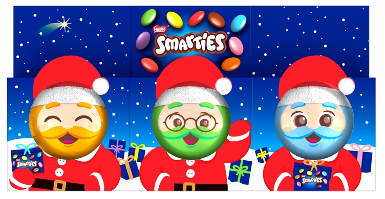 Smarties julefigurer 3pk   55,5g