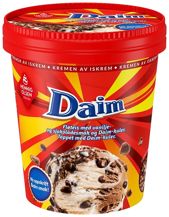 Daim fløteis m/vanilje- og sjokoladesmak m/daimkuler   450ml