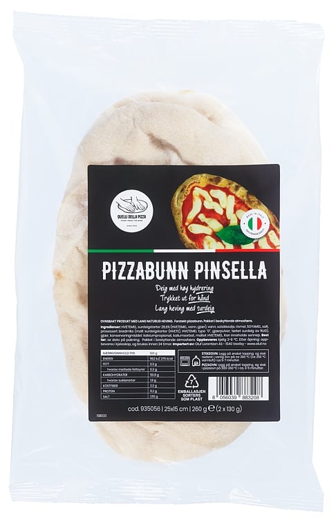 Pizzabunn porsjon pinsella   2x130g