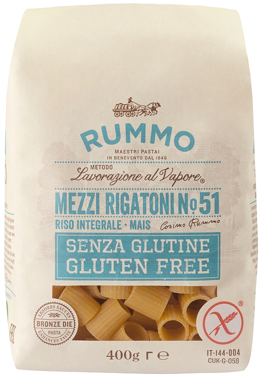 Mezzi rigatoni no51, gl.free  400g