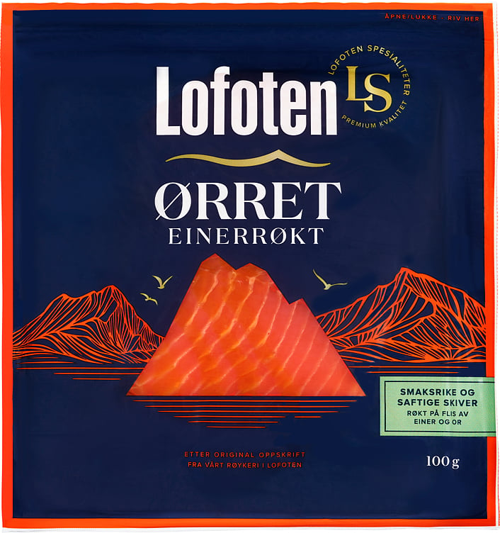 Røkt ørret skivet   100g