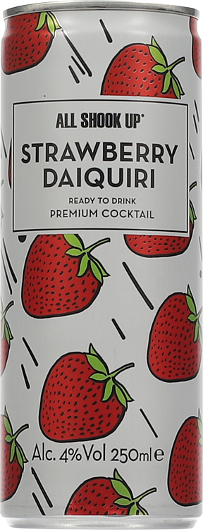 All shook up straw daiquri, can 4%  12x25cl