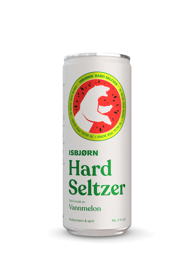 Isbjørn hard seltzer vannmelon bx   4%   24x33cl