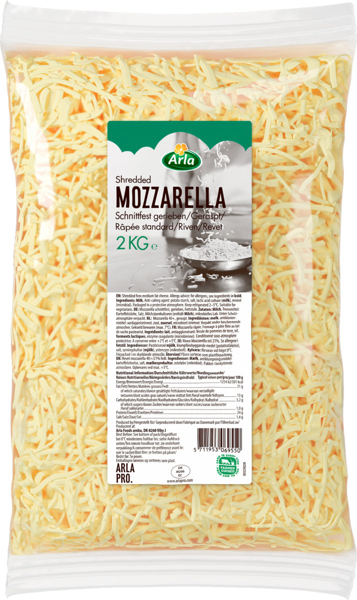 Mozzarella shredded   2kg