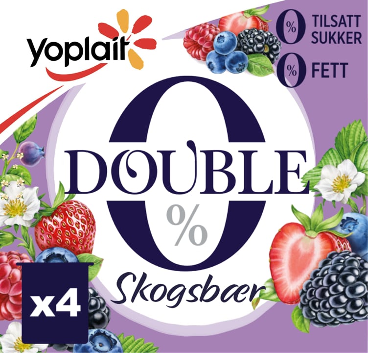 Yoplait 00% skogsbær   4x125g