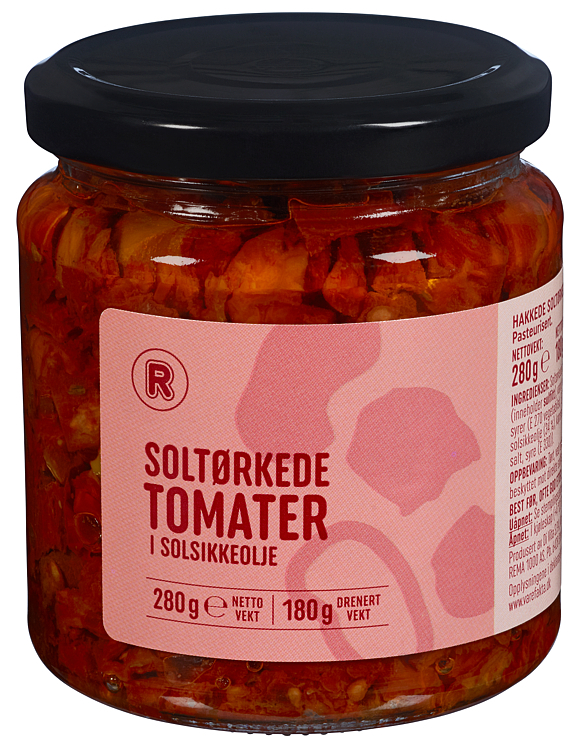 Rema 1000 soltørkede tomat hakk. 280g