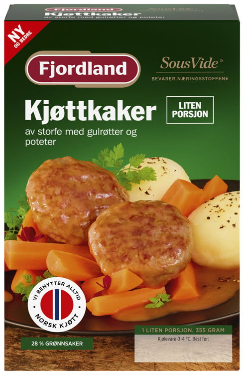 Kjøttkaker m/gulrøtter og poteter   355g