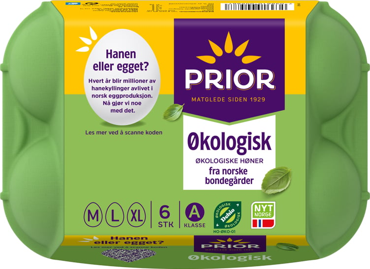 Egg mlxl økol. 53-75g  6stk