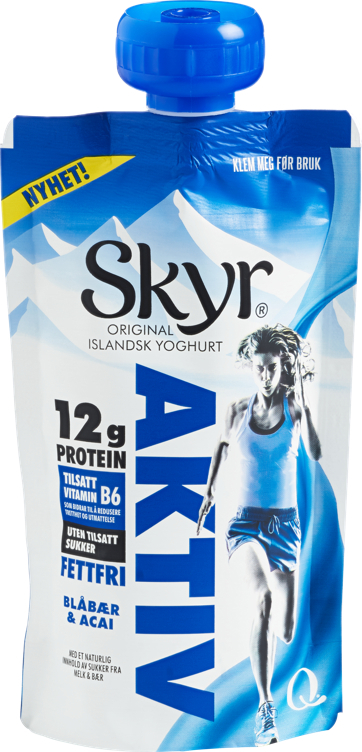 Q skyr aktiv blåbær & acai pose  125g