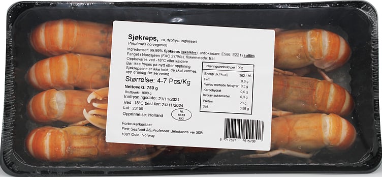 Sjøkreps frys  4-7  1kg