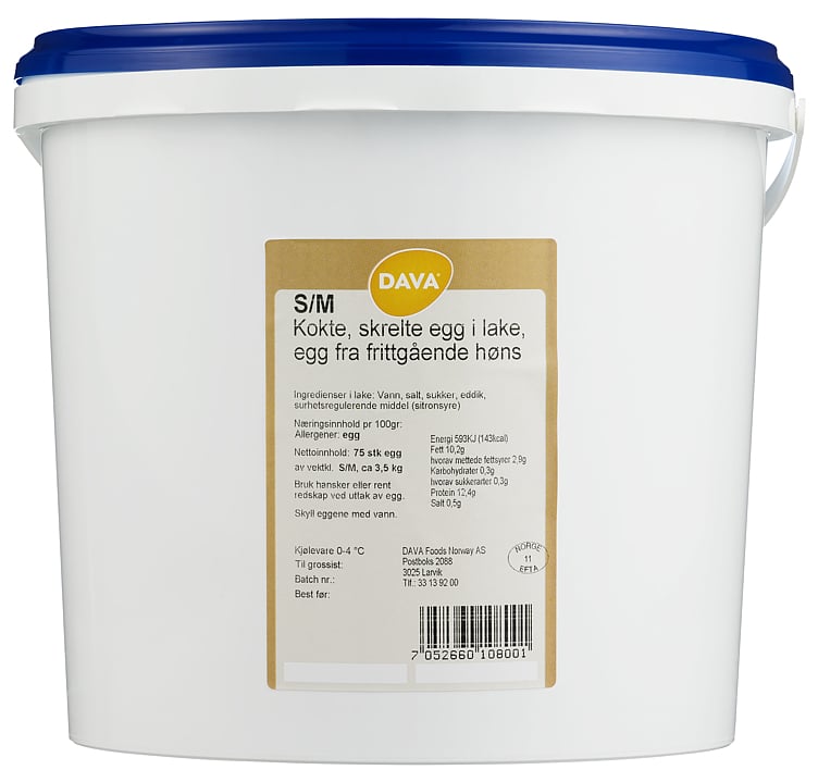 Kokte egg i lake frittgående  3,5kg