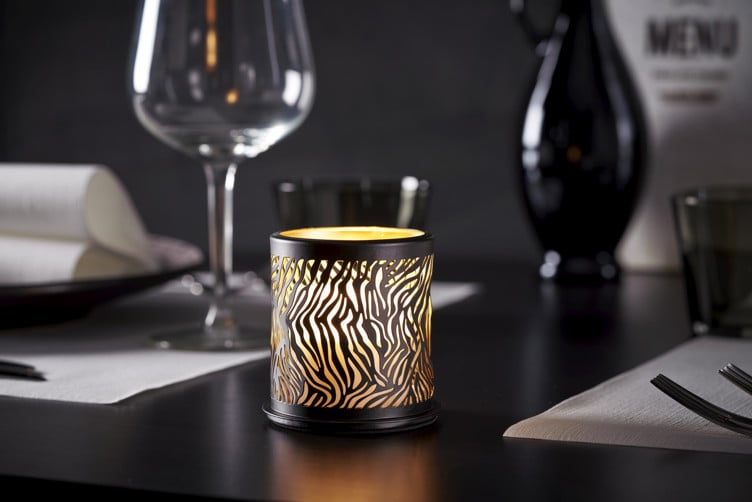 Mini led lysholder safari zebra 75x75mm   stk