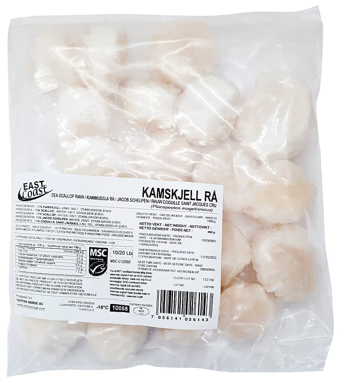 Kamskjell10/20 u/rogn 1kg