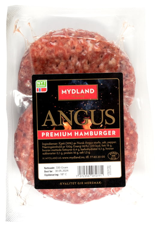 Angus premium hamburger 2 x 165g frys   330g