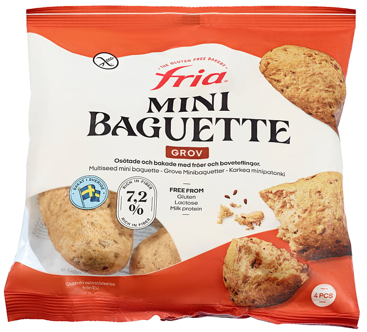 Minibaguette grov glutenfri 4stk   280g