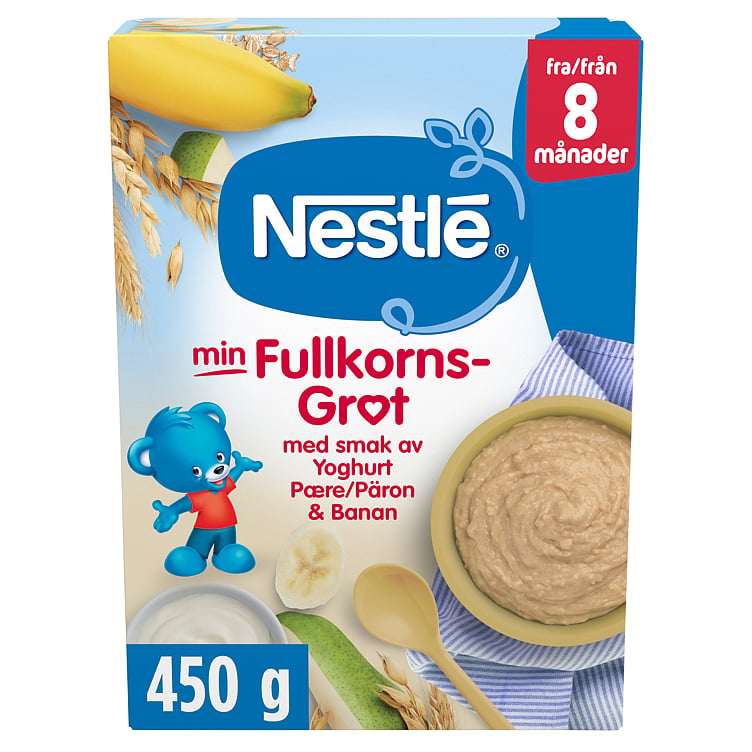 Min fullkornsgrøt yoghurt pære banan 8m  450g