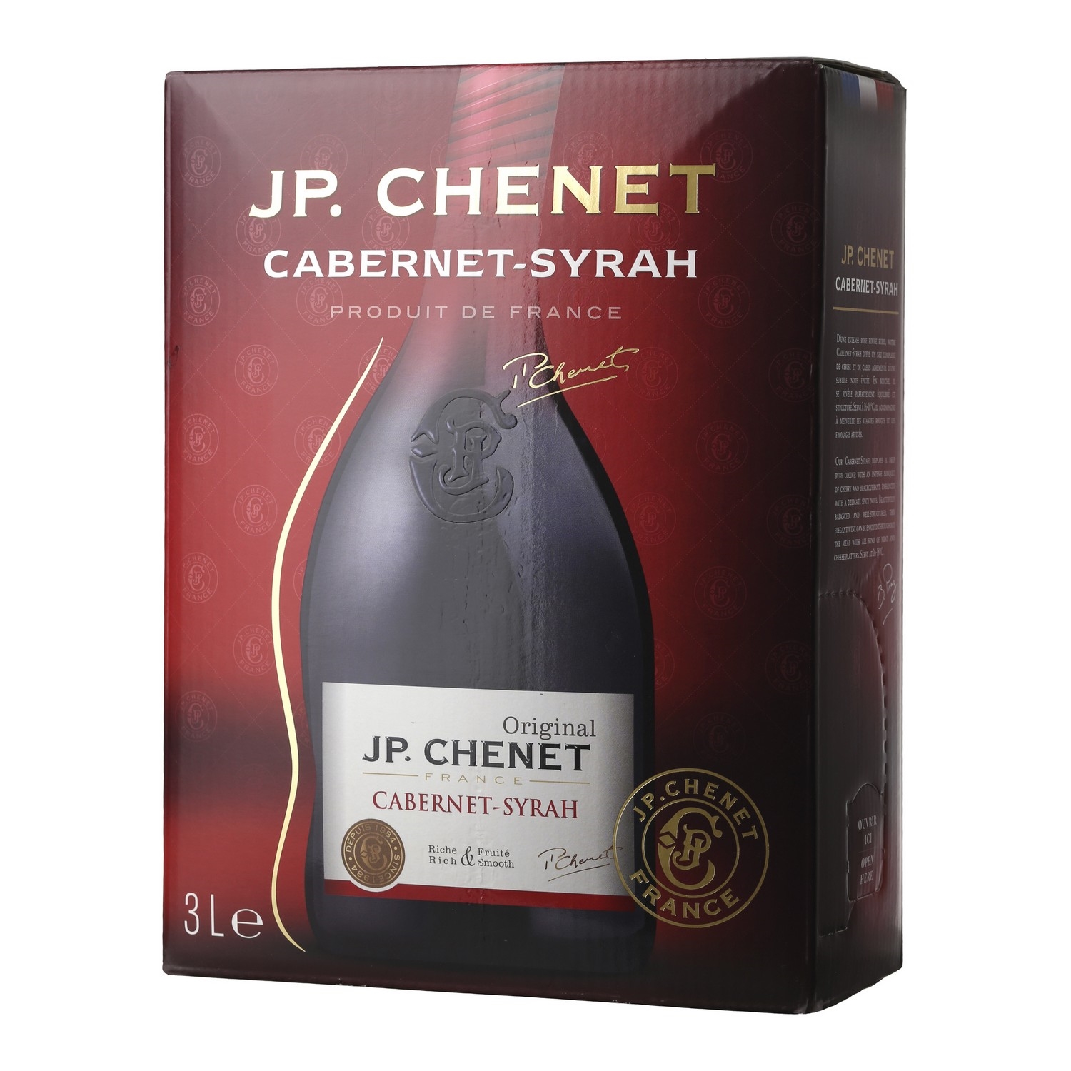 J.p. chenet cabernet syrah bib  12,5%  3l