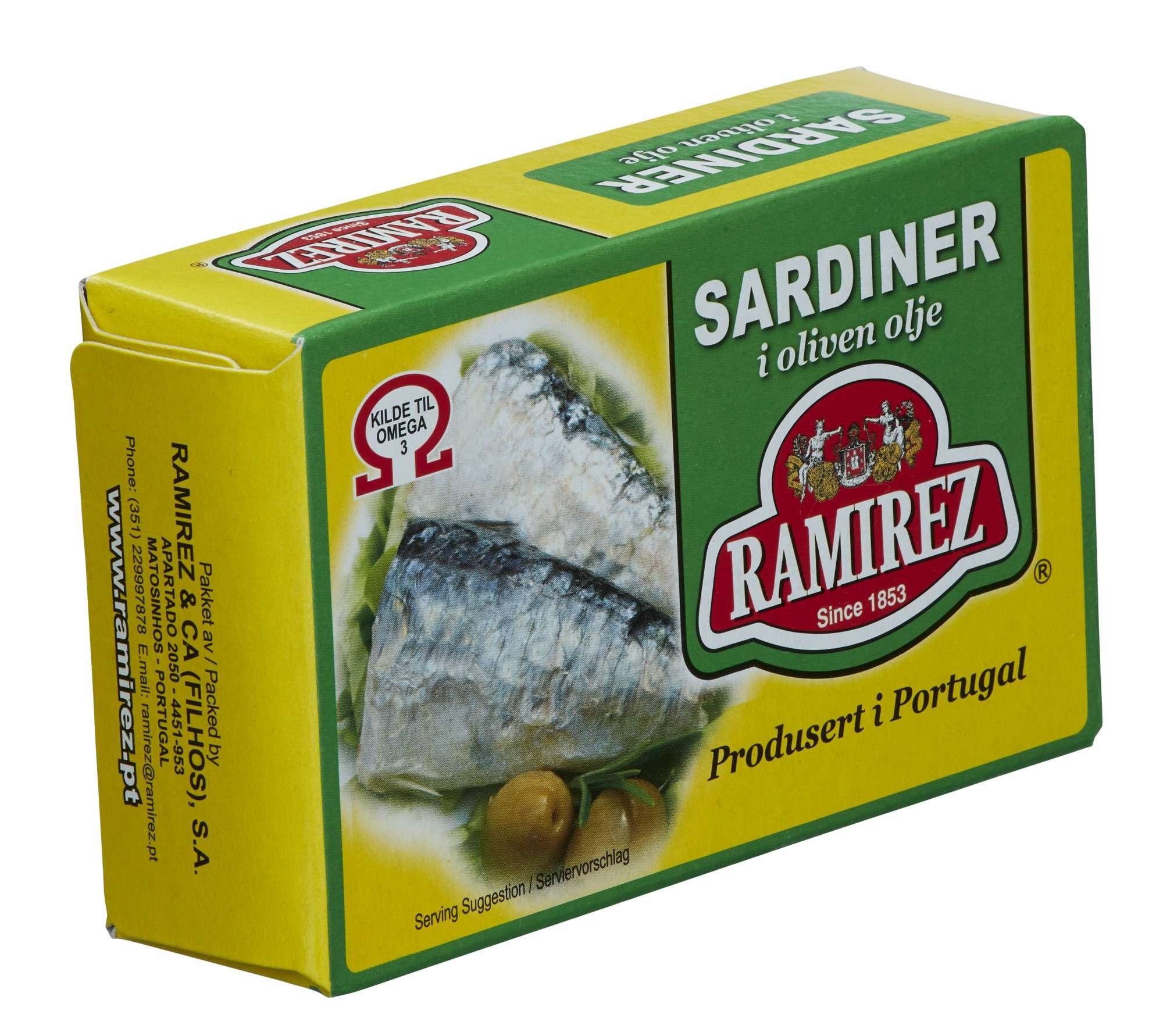 Sardiner i olivenolje   124g